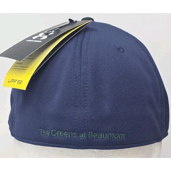 Under Armour Greens At Beaumont Fitted Stretch Black Golf Hat Cap L XL NWT PGA‎ - Picture 7 of 13